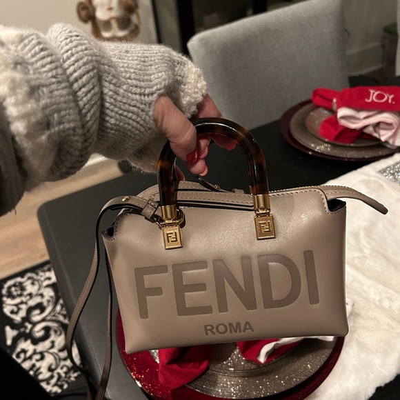 Fendi Handbags - By The Way Mini
Small Boston bag in dove gray leather